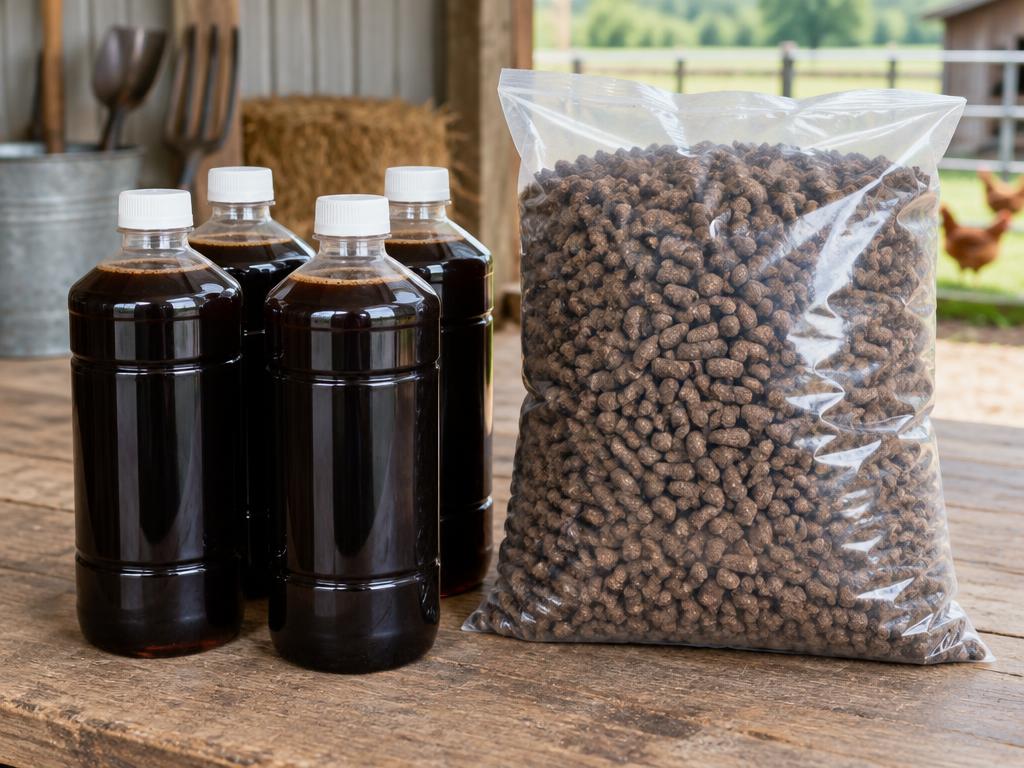 Liquid Organic Fertiliser & Manure Pellets